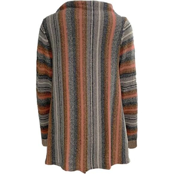 Women's Open Front Knited Tassels Slash Loose Cardigan Crew Neck Speckled Fringe - Picture 6 of 7